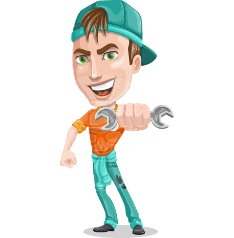 Repairman Cartoon Vector Character AKA Chad the Cool Mechanic Guy